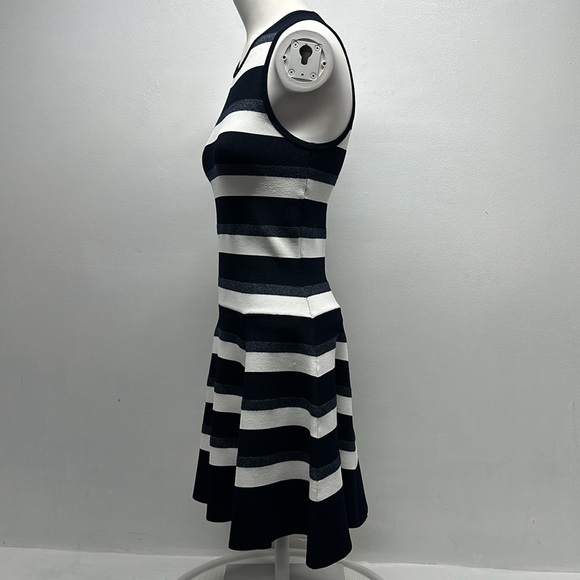 ALC Pippa Dress Knit Sleeveless Fit And Flare Mini Stripes Blue White Size XS - Picture 5 of 7